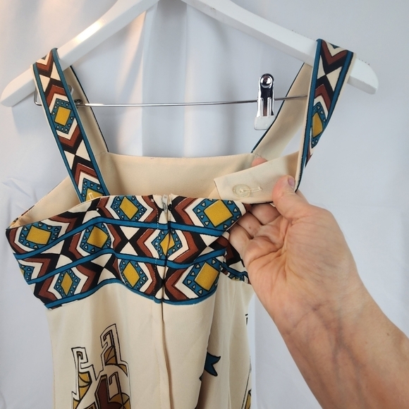 1970S Alfred Shaheen Printed Maxi Gown size 12 in EUC - Picture 7 of 9